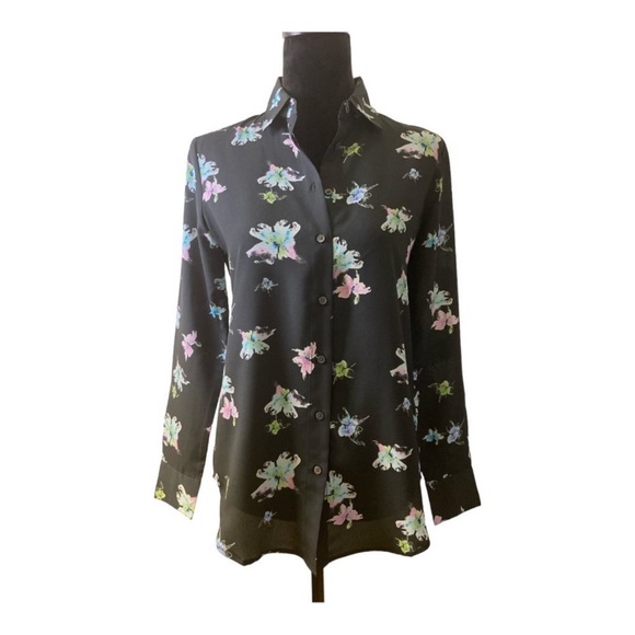 Banana Republic Black Floral Dillon Shirt - Picture 1 of 6